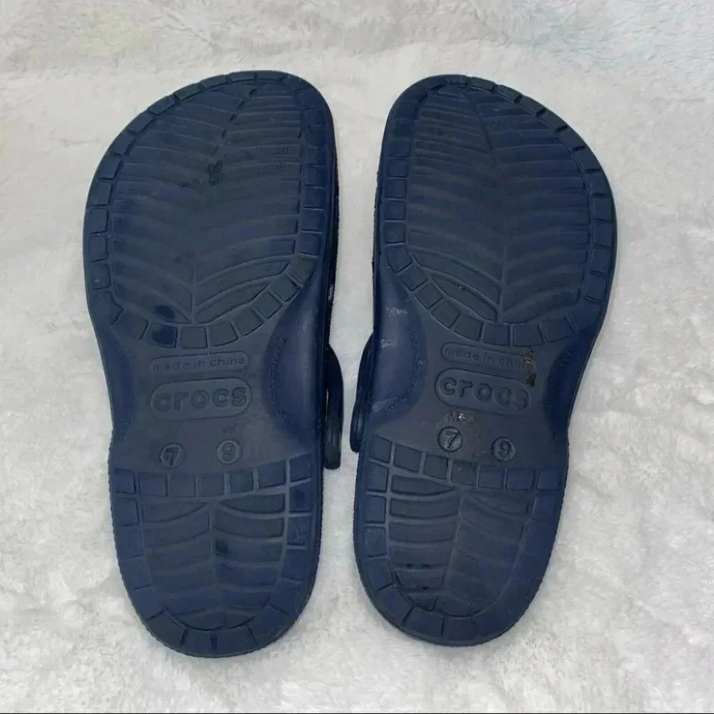 Crocs Classic Clogs Men‎ 7 Women 9 Navy Blue Slip On Comfort Water Shoes